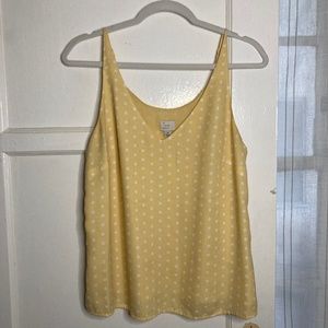 a new day Yellow/White Polka-Dot Tank